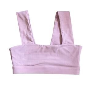 WILO The Label Pastel Lilac Pink Ribbed Sports Bra Small
